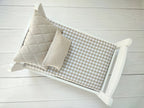 30x48 cm Baumwoll-Samt Hasen Bettwäsche-Set mit Matratze und Kissen für Katzen, Hasen, kleine Hunde