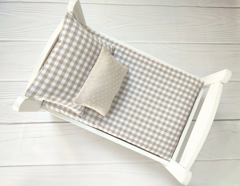 30x48 cm Baumwoll-Samt Hasen Bettwäsche-Set mit Matratze und Kissen für Katzen, Hasen, kleine Hunde