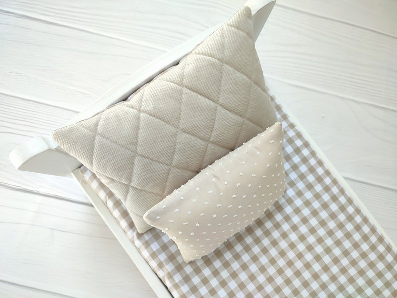 30x48 cm Baumwoll-Samt Hasen Bettwäsche-Set mit Matratze und Kissen für Katzen, Hasen, kleine Hunde