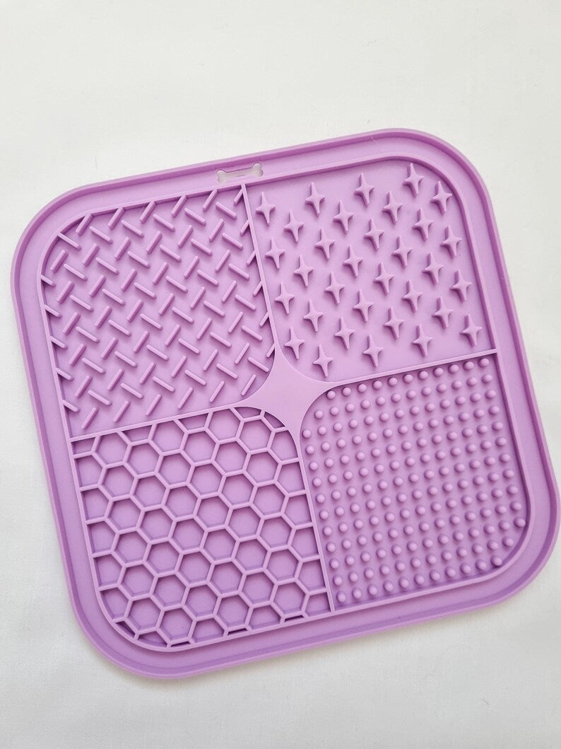 Silikon Haustier langsam Futter Matte, Leckmatte, Saugnapf Matte, 20x20 cm, Hunde angstlinderung, langsames Fressen