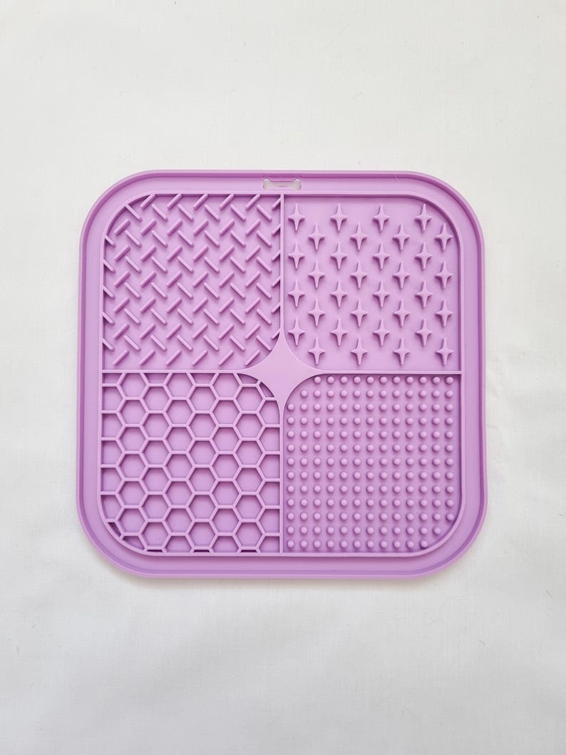 Silikon Haustier langsam Futter Matte, Leckmatte, Saugnapf Matte, 20x20 cm, Hunde angstlinderung, langsames Fressen