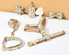 Einstellbares Blumendesign Hundehalfter Set mit Leine, kleine Hunderassen