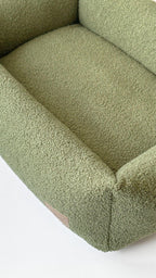 Haustierbett aus Terrakotta-Bouclé, weiches orangefarbenes Hundebett, kuscheliges Teddy-Hundebett für kleine und große Hunde