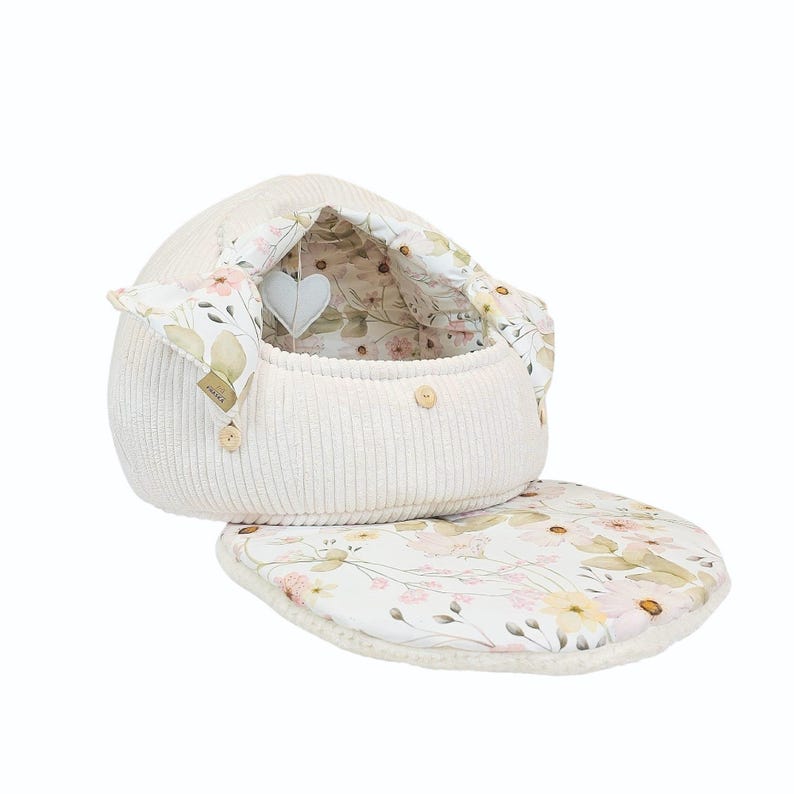 Katzenhöhlenbett mit Knöpfen, waschbares Haustierbett aus Polyester und Kunstfell, 55 cm Höhe, für Katzen und kleine Hunde