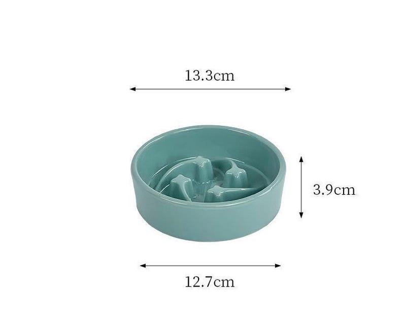 Keramik Slow Feeder Anti-Kipp Doppel-Hundeteller für kleine Hunde und Katzen, Meteor-Design