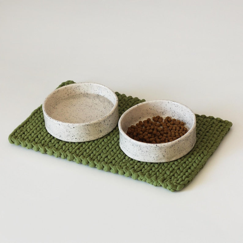 Haustier Futter-Matte aus Baumwolle für Hunde und Katzen, rutschfest, mehrere Größen und Farben