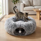 Haustierbett Katzen Tunnel Donut Höhle Sofa Abnehmbarer Bezug Multiform