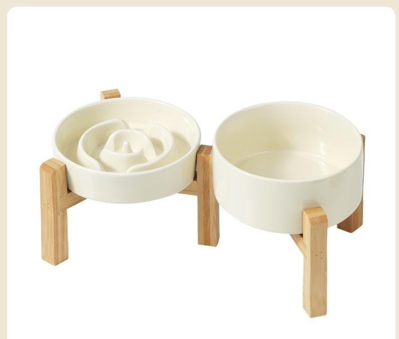 Slow Feeder Keramik Napf - Anti-Choking Design für Hunde und Katzen, Matcha Grün