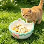 Keramik-Haustiernapf mit Katzenohren, großer Kapazität, whiskerfreundlich, ungiftig, lebensmittelecht für Katzen und kleine Hunde