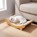 Sisal Katzenkratzer Lounge Bett | Geschwungene Liege für Indoor-Katzen | 50 cm