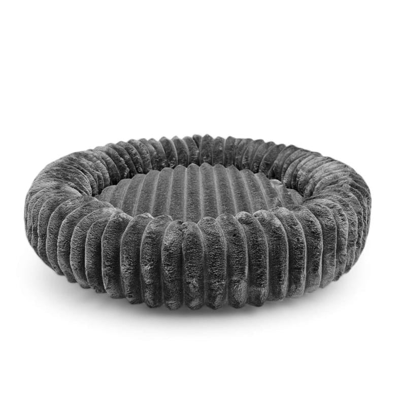 Rundes Fellnest – Flauschiges Katzen- und Hundehöhlenbett aus Kunstfell | Gemütliches Haustiernest, waschbar, verschiedene Größen