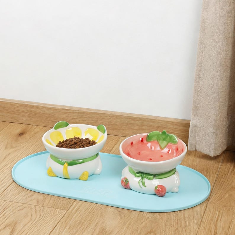 Silikon Fressnapf Tischset 45x24 cm Wasserdicht Rutschfest für Katzen und Welpen