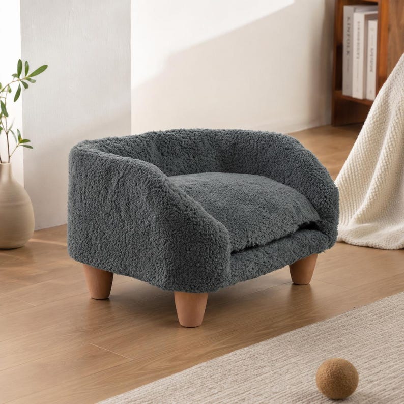 Plüsch Katzen Sofa Bett - Kleines Hundesofa mit Kissen