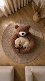 Teddybär-Plüsch-Haustierbett, gemütliches Hundesofa, kleines Katzenbett